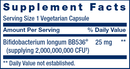 bifido GI balance (life extension) supplement facts