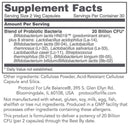 bifido digest (protocol for life balance) supplement facts