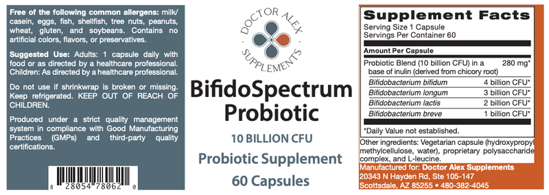 [Product Discontinued Click for Product Substitute]- BifidoSpectrum Probiotic (Doctor Alex Supplements)