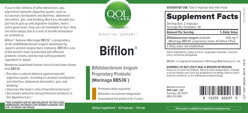Bifilon 125 mg (QOL Labs) Label