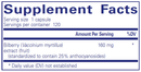 bilberry 160 mg pure encapsulations supplement facts