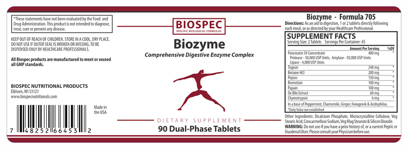 Bio-Enzyme Daily (Biospec Nutritionals) Label
