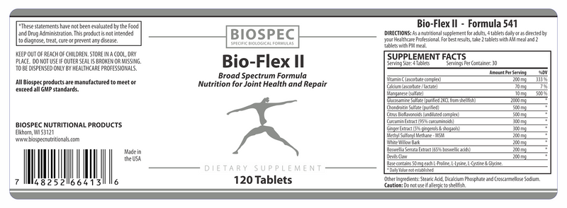 Bio-Flex II (Biospec Nutritionals) Label