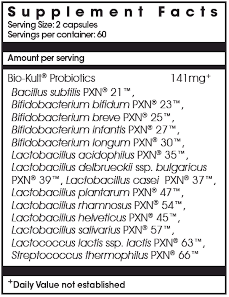 Bio-Kult Multi-Strain Probiotic (Bio-Kult) 120ct Supplement Facts