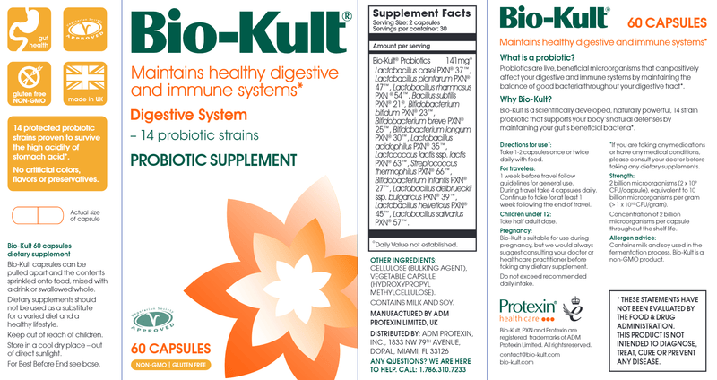 Bio-Kult Multi-Strain Probiotic (Bio-Kult) 60ct Label