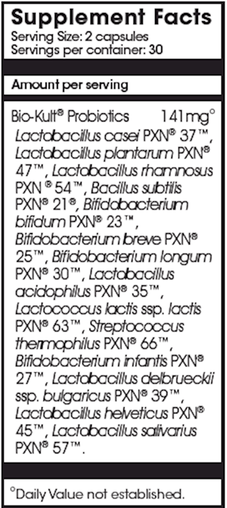 Bio-Kult Multi-Strain Probiotic (Bio-Kult) 60ct Supplement Facts