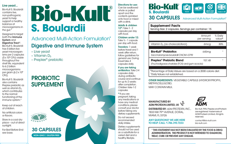 Bio-Kult S. Boulardii Probiotic (Bio-Kult) Label