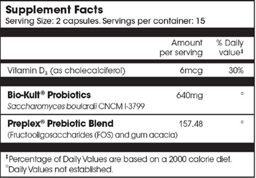 Bio-Kult S. Boulardii Probiotic (Bio-Kult) Supplement Facts