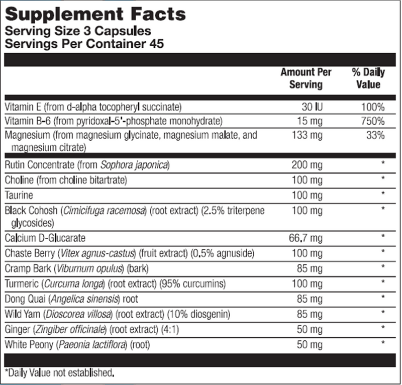 BioFem PMS (Nutra Biogenesis) Supplement Facts