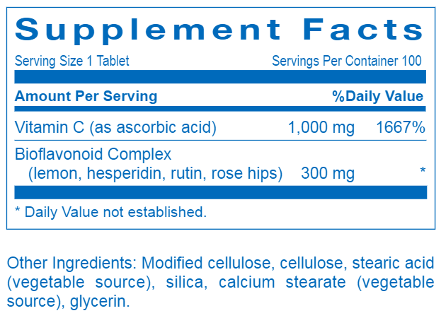 BioMax C 1000 mg (Anabolic Laboratories) Supplement Facts