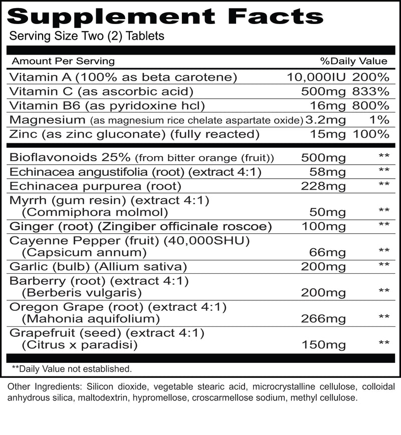 Bio Vegetarian (Priority One Vitamins) Supplement Facts