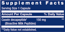 bioactive milk peptides (life extension) supplement facts