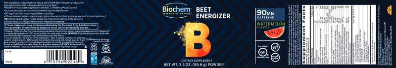 Biochem Beet Energizer Powder (Biochem) Label
