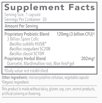 Proflora 4R Probiotic (Biocidin Botanicals) Supplement Facts