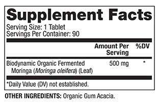 Biodynamic Fermented Moringa (Dr. Mercola) Supplement Facts