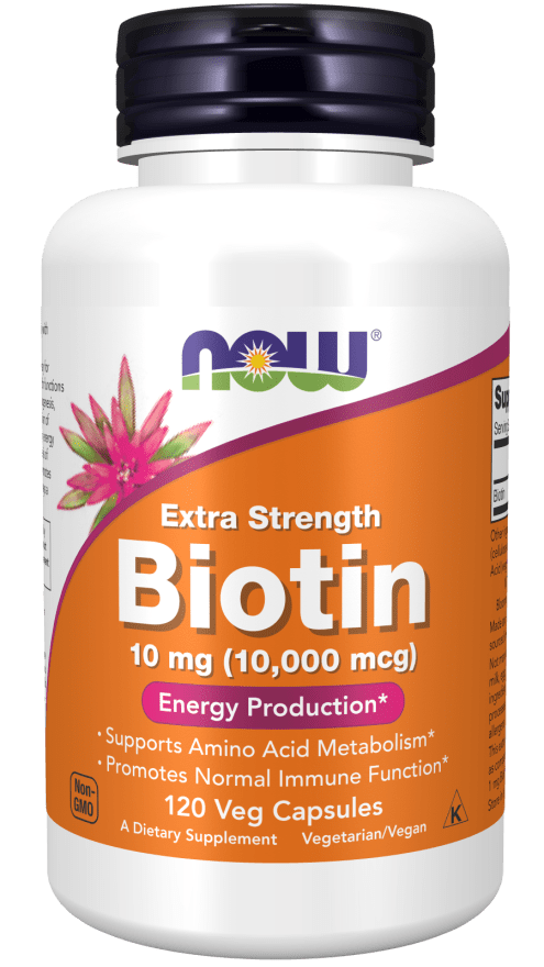 Biotin Extra Strength 10 mg (NOW) Front