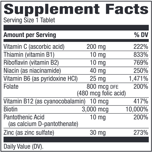 biotin forte 3 mg with zinc (nature's way) supplement facts