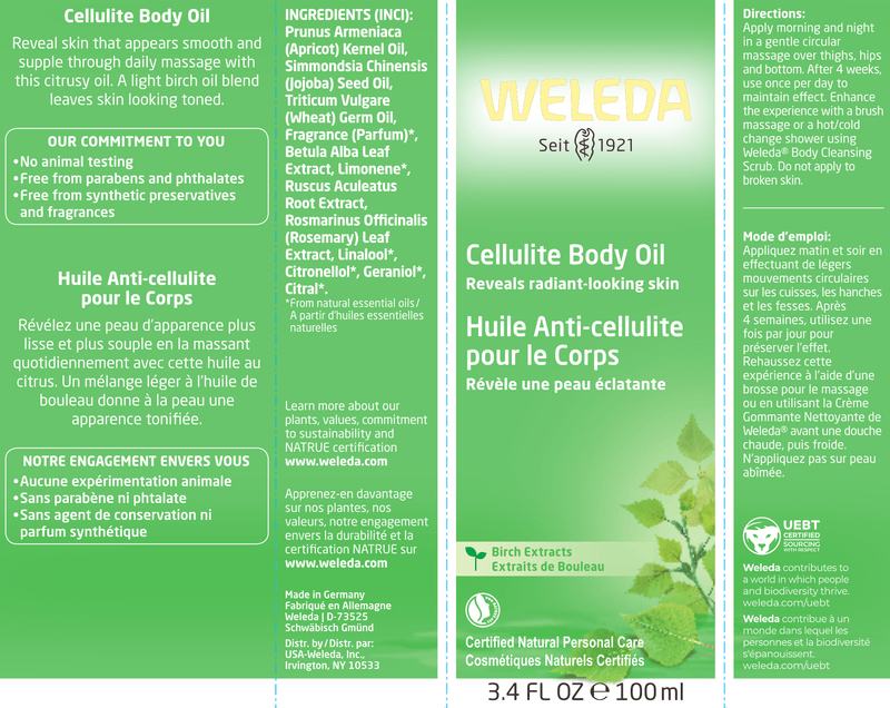 Birch Cellulite Oil (Weleda Body Care) Label