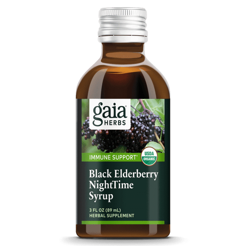 Black Elderberry NightTime Syrup 3oz (Gaia Herbs)