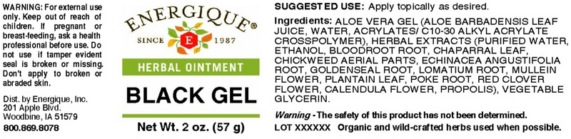 Black Gel (Energique) Label