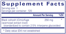 black cohosh 2.5 pure encapsulations supplement facts