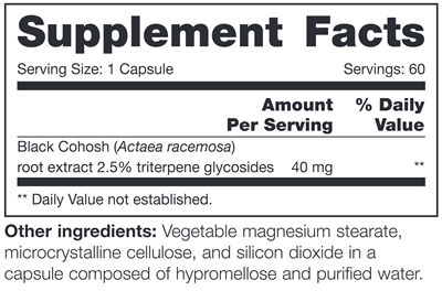 Black Cohosh SAP (NFH Nutritional Fundamentals) Supplement Facts