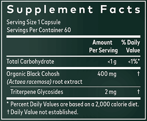 Black Cohosh (Gaia Herbs) supplement facts