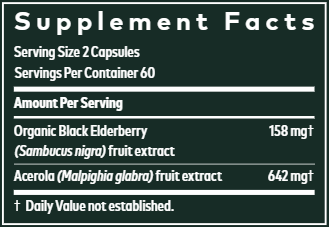 Black Elderberry 120ct (Gaia Herbs Professional Solutions) supplement facts