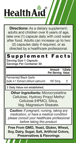 Black Garlic (Health Aid America) Label 1