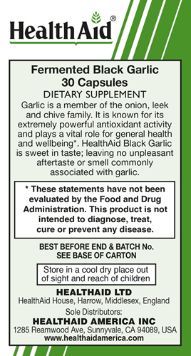 Black Garlic (Health Aid America) Label 2