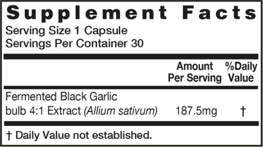 Black Garlic (Health Aid America) supplement facts