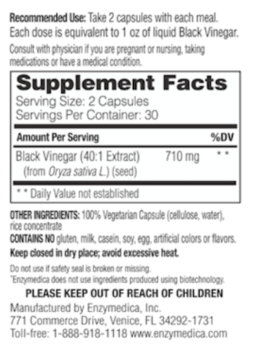 Black Vinegar Enzymedica Supplement Facts