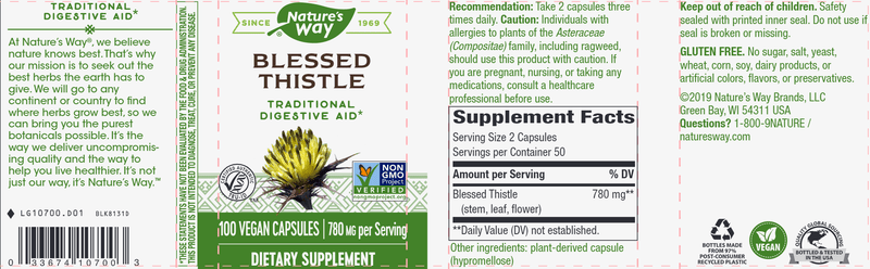 Blessed Thistle Herb (Nature's Way) Label