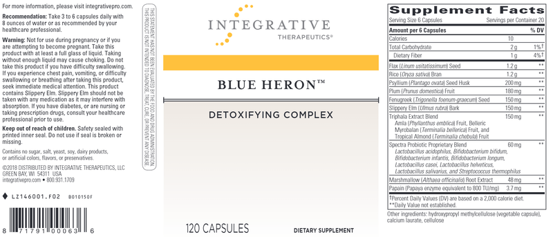 Blue-Heron Detoxifying Complex (Integrative Therapeutics) Label