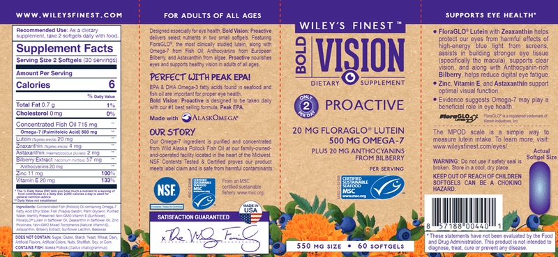 Bold Vision ProActive (Wiley's Finest) Label