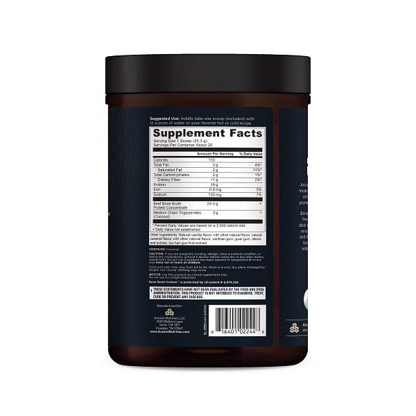 Bone Broth Protein Beef Salted Caramel (Ancient Nutrition) Side
