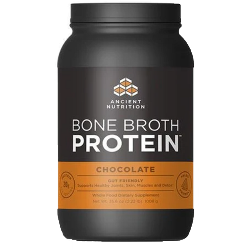 Bone Broth Protein Chocolate (Ancient Nutrition) 40ct Front