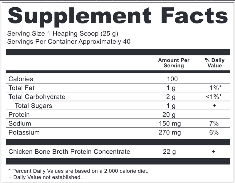Bone Broth Protein Chocolate (Ancient Nutrition) 40ct Supplement Facts