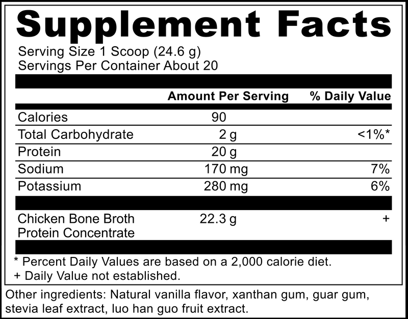 Bone Broth Protein Vanilla (Ancient Nutrition) 17.4oz Supplement Facts