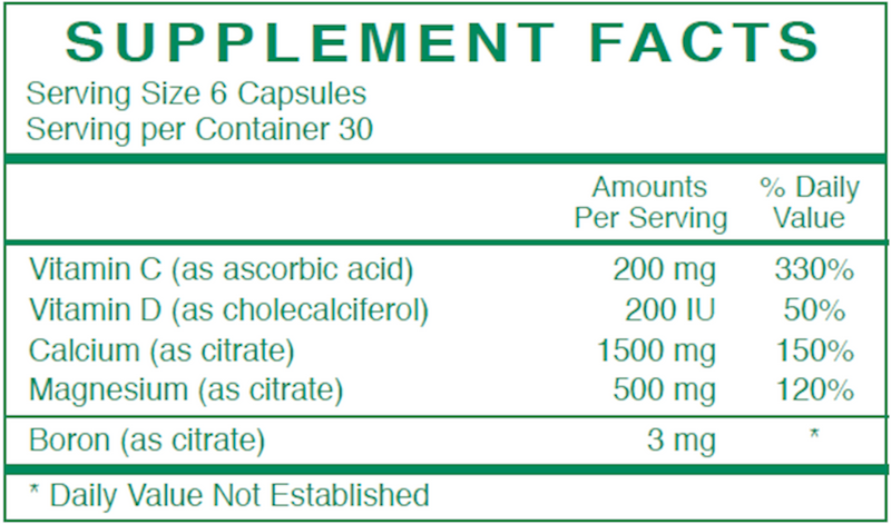 Bone Density Formula (Rx Vitamins) Supplement Facts