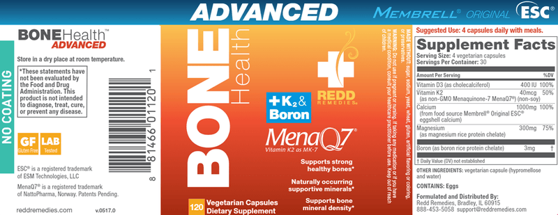 Bone Health Advanced (Redd Remedies) Label