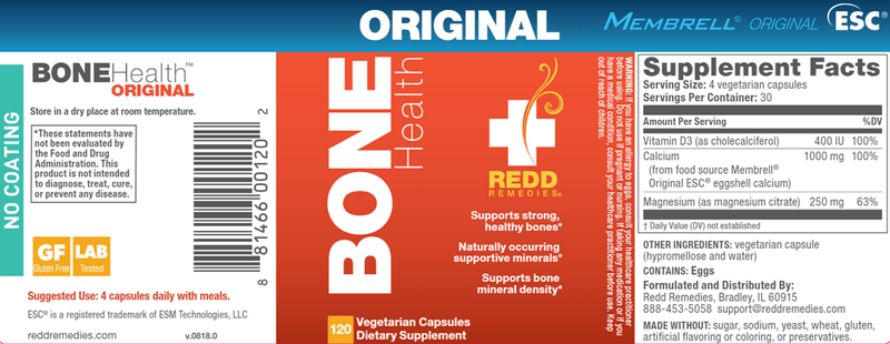 Bone Health Original (Redd Remedies) Label