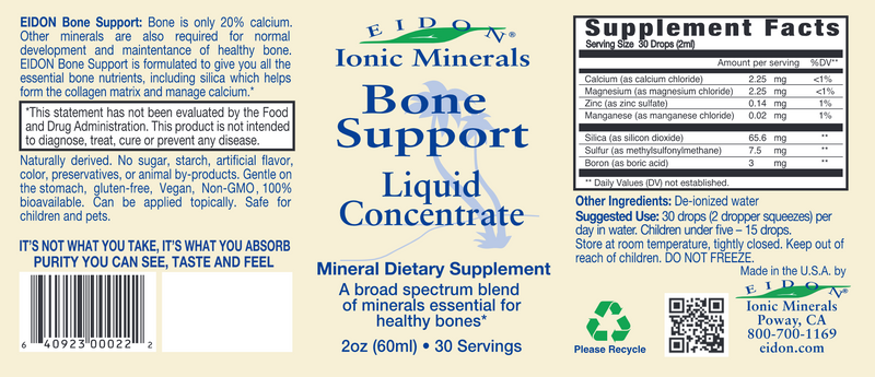 Bone Support Liquid (Eidon) Label