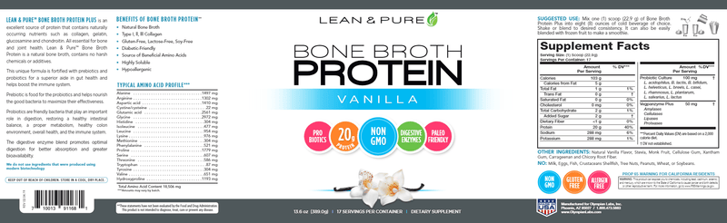 Bone Broth Protein (Lean & Pure) Label
