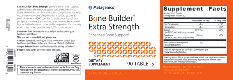 Bone Builder Extra Strength (Metagenics) 90ct Label