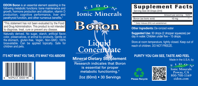 boron liquid eidon label