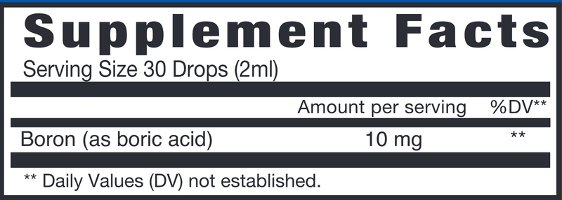 Boron Liquid (Eidon) Supplement Facts