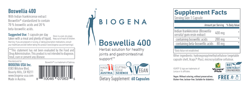 Boswellia 400 Biogena Label