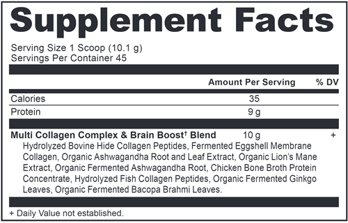 Brain Boost Powder Vanilla (Ancient Nutrition) Supplement Facts