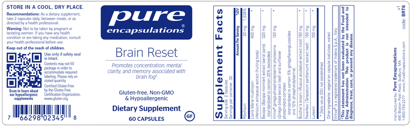 Brain Reset (Pure Encapsulations) Label